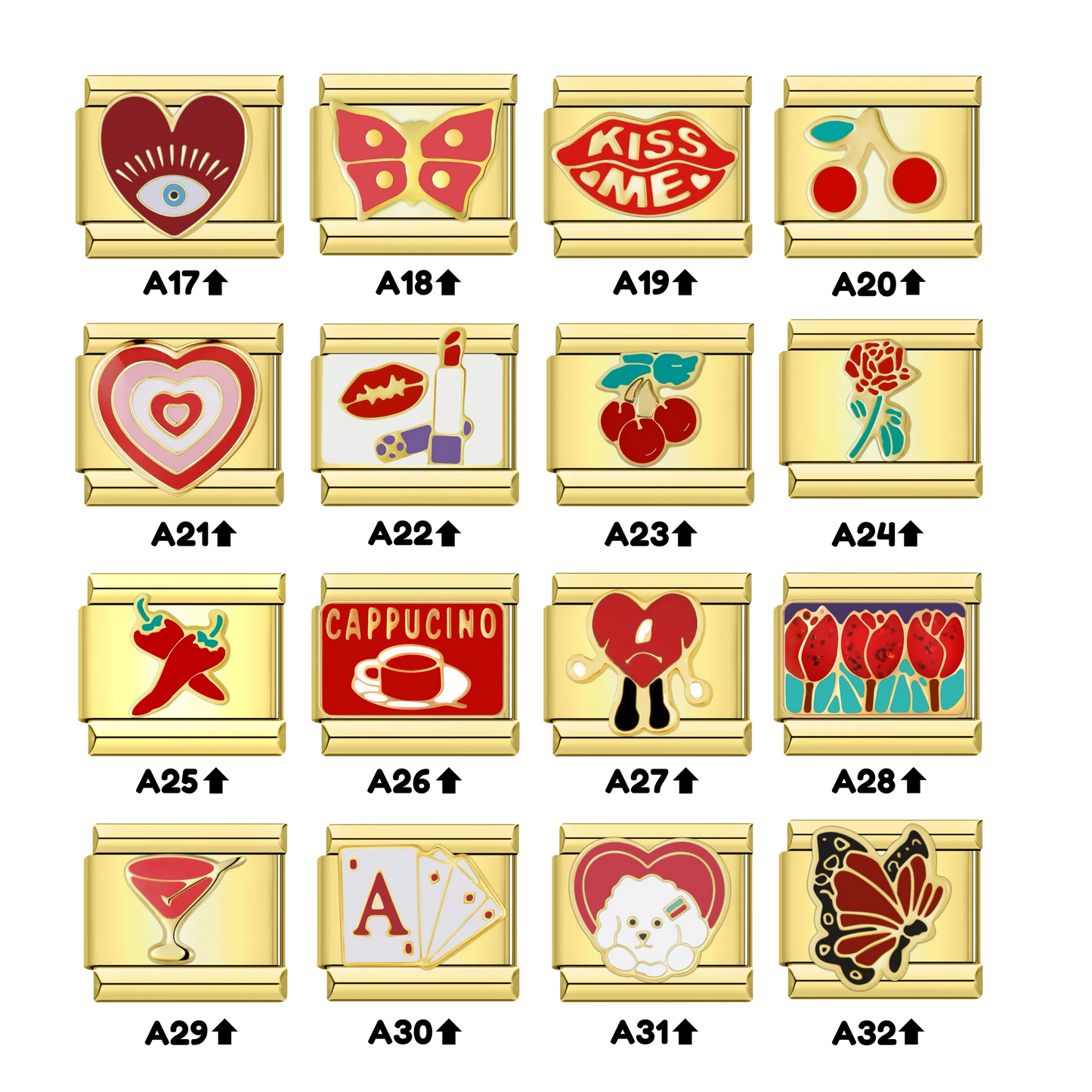 Gold Red Aesthetic - Italian Charms