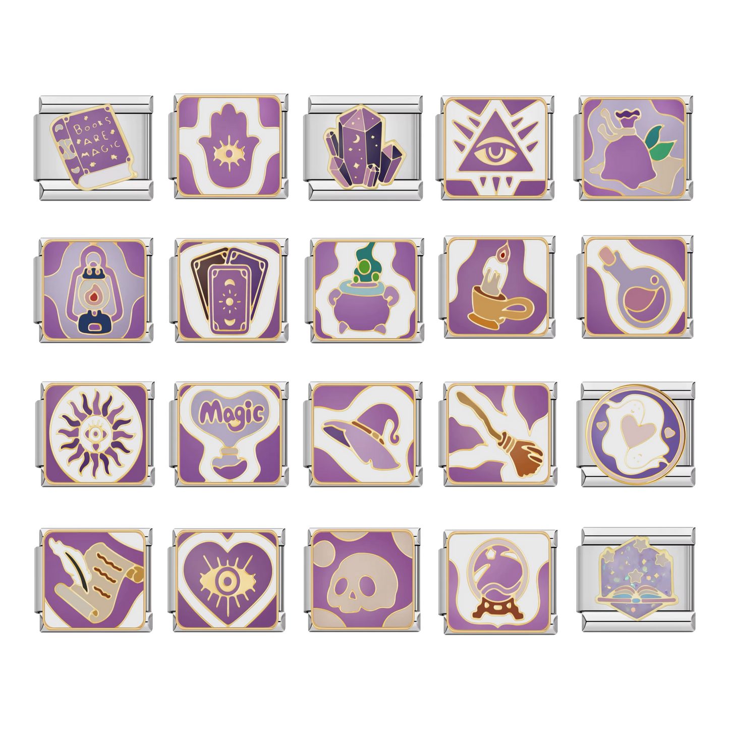 Silver Purple - Italian Charms